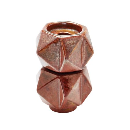 ELK SIGNATURE Small Ceramic Star Candle Holders in Russet Set of 2 857133/S2